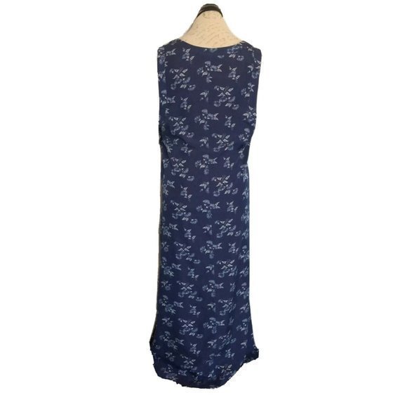 Original TY Dress Maxi Size 12 Floral Spring wear Blue Side Button Side Slits - Picture 2 of 12